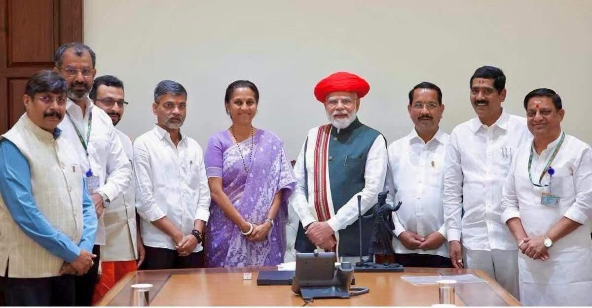Narendra Modi :राष्ट्रवादी काँग्रेस शरदचंद्र पवार पक्षाच्या शिष्टमंडळाने घेतली पंतप्रधान नरेंद्र मोदी यांची भेट!
