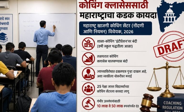 Maharashtra coaching classes regulation: मोठी बातमी…खासगी कोचिंग क्लासेसवर आता सरकारचा अंकुश; ५ तासांपेक्षा जास्त क्लास घेतल्यास होणार कारवाई!