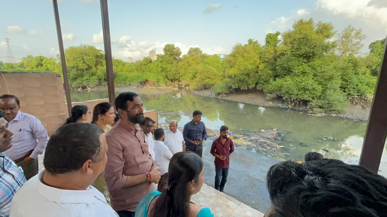Sanjay kelkar: गणेश विसर्जन घाट सुसज्ज होणार..आमदार संजय केळकर यांची अधिकाऱ्यांसोबत पाहणी!